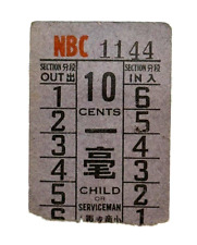Vintage 10 cents China Hong Kong Kowloon Bus Ticket Special Number: 1144 Rare