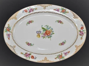 MEITO JAPAN GROSSES SERVIERTABLETT FLORAL GOLD - Bild 1 von 8