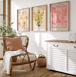 Flower Market Set Of Wall Art Prints Gallery Wall Living Room Posters 1643-4-5 - Picture 1 of 4