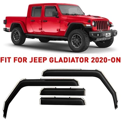 Deflectores de ventana lateral protectores de lluvia para Jeep Gladiator 2020-2025 Foto 1 de 4