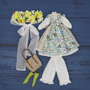 Trajes de muñeca vestido + sombreros + bolso de mano para muñeca blythe de 12" - Imagen 1 de 5