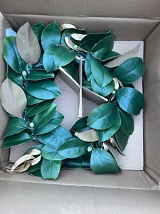 Pottery Barn Pre-Lit Gold-Leaf Magnolia Wreath - Picture 1 of 1