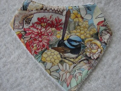Gumnut Babies Wren Bandana Dribble Bibs Cotton Front Towelling Back Handmade - image 1 of 2