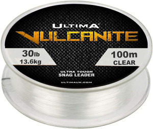 Ultima Vulcanite Ultra Tough Carp Fishing Snag Leader - Clear, 0.60 mm - 30 lb