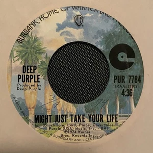 DEEP PURPLE - MIGHT JUST TAKE YOUR LIFE / CORONARIAS, PUR 7784, 45 RPM, 1974 - Picture 1 of 6
