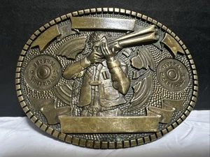 WESTERN SKEET TRAP SHOOTING BRASS BELT BUCKLE! VINTAGE! RARE! ADM! UNENGRAVED! - Picture 1 of 6