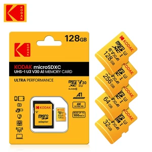 Carte Micro SD KODAK 32 Go 64 Go 128 Go 256 Go Classe 10 U3 A1 Adaptateur SD - Photo 1 sur 14