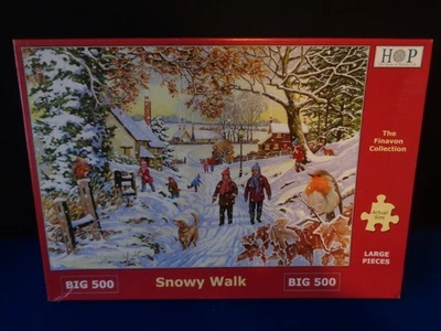 HOP Snowy Walk 500 Big piece jigsaw puzzle good used condition complete - Image 1 of 4