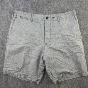 Rag And Bone Shorts 36 Heathered Gray Button Fly Linen Blend Outdoors - Picture 1 of 9