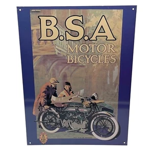 Blechschild 40 X 30 cm B.S.A. Motor-Bicycles Motorrad extrem selten, G18 - Picture 1 of 1