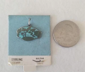 VINTAGE HAWAII CHARM ~ENAMEL ISLAND STRING ~ STERLING ~ MINT - Picture 1 of 2