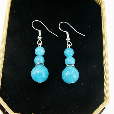 BAILYSBEADS wunderschöne Larimar-Ohrringe Ohrhänger 925er Silber Ohrhaken k17 - Bild 1 von 3