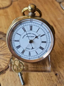 Antiker Chronograph mit Mittelsekunde, Schweiz, Messing Gehäuse, um 1880, selten - Imagen 1 de 15