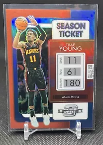 2021-22 Panini Contenders Optic Trae Young Season Ticket Blue Prizm /99 #55 - Picture 1 of 2