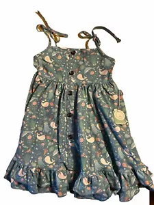GIGI AND MAX Tie Twirl Ruffle Dress Size 4/5 T Ocean Print - Picture 1 of 3