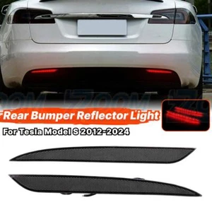 2x Parachoques Reflector Retrovisor con Luz de Freno Para Tesla Model S 2012-2024 - Imagen 1 de 5