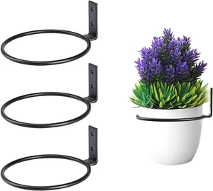 Flower Plant Holder Ring Wall Mounted,4 Inch Plant Wall Hanger Rings,Metal Plant - Picture 1 of 7