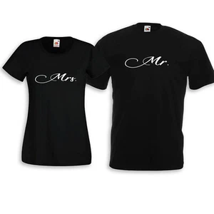 Camiseta Mr & Mrs Esposa Esposo Novio Novia San Valentín Matrimonio Pareja Regalo - Imagen 1 de 7