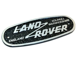 INSIGNIA OVALADA FUNDIDA A PRESIÓN SÓLIDA DE ALUMINIO LAND ROVER SOLIHULL WARWICKSHIRE INGLATERRA OEM - Imagen 1 de 9