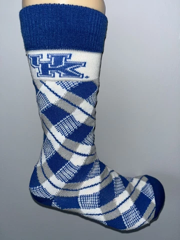 KENTUCKY WILDCATS NCAA MENS LOGO ARGYLE MIX CREW DRESS SOCKS LARGE Q Cover