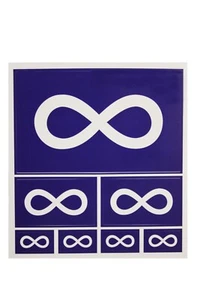 METIS Blue FLAG COLLECTION OF 7 DIFFERENT SIZE DECAL STICKERS .. FIRST NATIONS - Picture 1 of 1