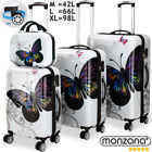 Monzana® 4tlg. Hartschalenkoffer Reisekoffer Zwillingsrolle Beautycase Set ABS
