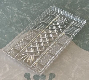 Vintage Clear Rectangular Relish Dish Vanity Tray 7-1/4” x 4” - Picture 1 of 7