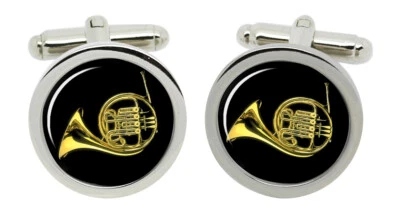 Französische Horn Manschettenknöpfe In Chrombox - Bild 1 von 4