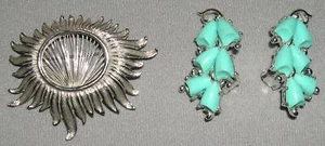 Kramer signierte Brosche und Ohrclips Vintage - Bild 1 von 4