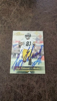 2000 Playoff Prestige Troy Edwards #147 - Pittsburgh Steelers  - AUTOGRAPHED! - Image 1 of 2