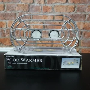 Apollo chrome food warmer with tealights included – brand new in box - Picture 1 of 10