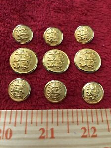 Three Lions Gold-tone Blazer Buttons Set, Made in England for Benson & Clegg