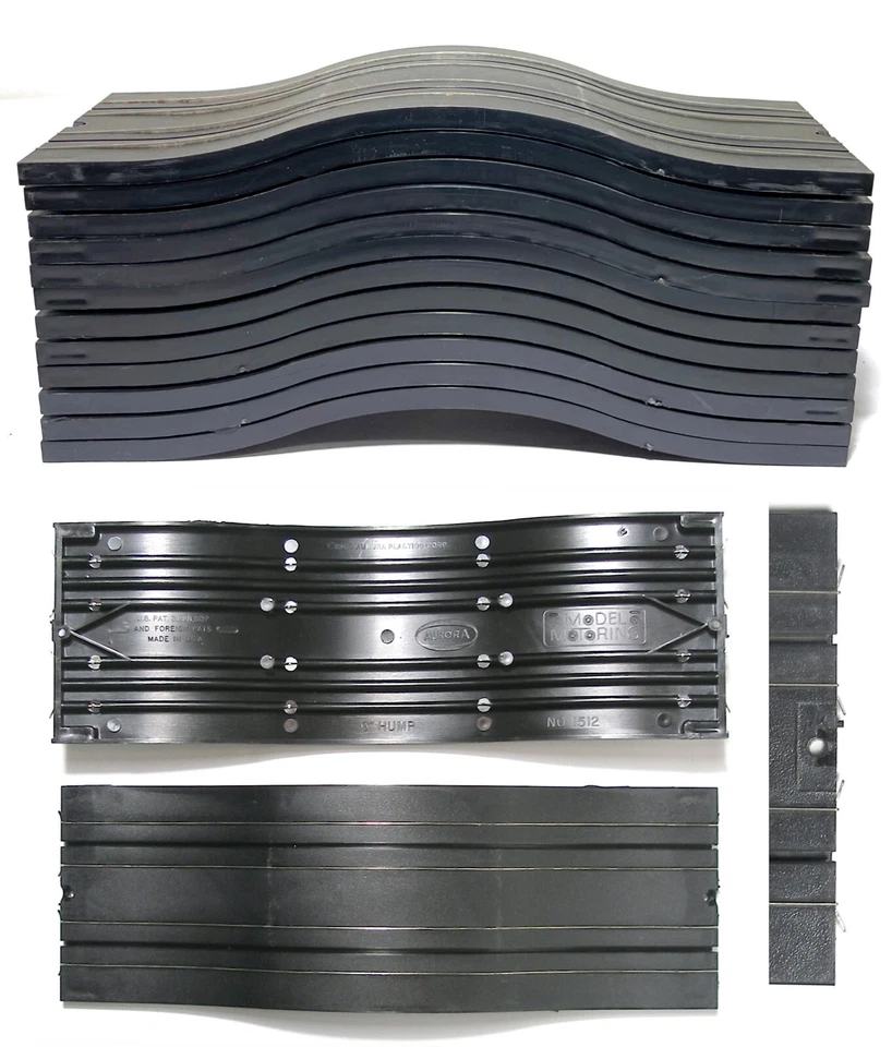 12pc Aurora Model Motoring Slot Car BLACK BUMP ROADWAY TRACK Lock & Joiner 1512 - Image 1 of 1