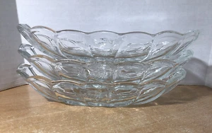 3 Anchor Hocking Fountain ware Banana Split Dish Boat Bowl Clear Glass - Picture 1 of 11