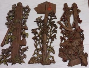 Vintage Set of 3 Burwood 3D Wall Decor Maibox, Well Pump, Saw - Picture 1 of 8