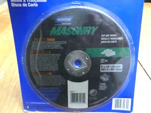 NORTON CUT-OFF WHEEL 8" X 1/8"X DM-5/8" MASONRY Concrete 89070 - Picture 1 of 3