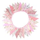 Whimsical Flower Fabric Triangle Flag Garland for Weddings and Parties