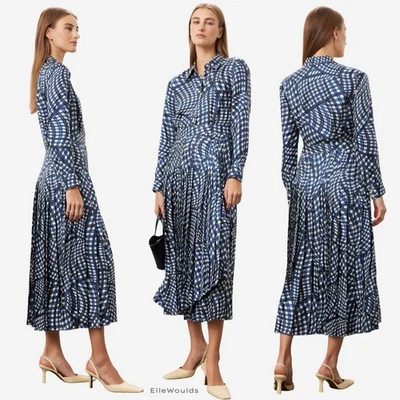 Vestido de seda plisado Tory Burch $798 100 % seda línea A talla 12 EE. UU. Foto 1 de 4