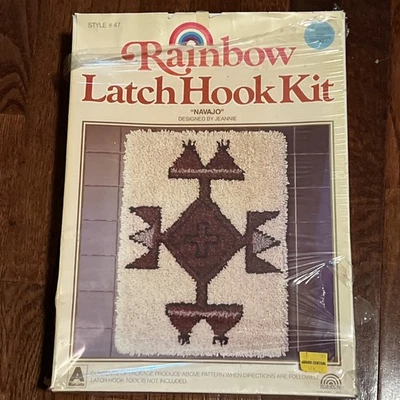 Navajo Latch Hook Rug Kit 20x27  - Tool Not Included - 1978 - Image 1 of 4