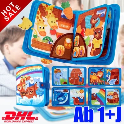 Quiet Book 3D Filz Busy Board Lernen Montessori Spielzeug,Pädagogische Stoffbuch - Bild 1 von 4
