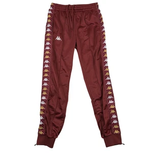 Kappa Track Pants Mens XS Logo Tape Side Stripe Zip Red Athleisure Retro 90s - Picture 1 of 14