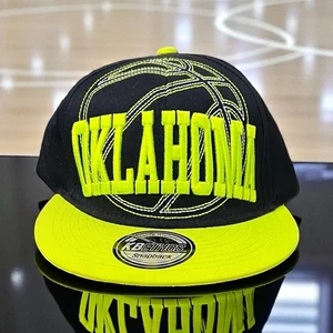 Gorra KBETHOS negra y neón verde Oklahoma Snapback OS - Imagen 1 de 10
