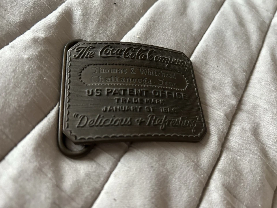Vintage Coca-Cola Company Belt Buckle “Trademark 1886” Tiffany Designation Brass - Image 1 of 4