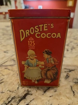 1988 Vintage DROSTE’S COCOA Dutch Holland LITHOGRAPHED TIN 4oz 125th Anniversary - Image 1 of 4