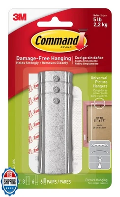 Command 5 lb Universal Picture Hanger, 3 Frame Hangers, 6 Command - Image 1 of 4