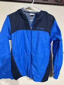 Columbia Youth Hooded Waterproof Full Zip Light Windbreaker Rain Jacket L - Picture 1 of 5