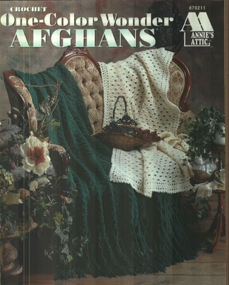 Б/У ОДНОЦВЕТНЫЙ ЧУДО АФГАНЦЫ 6 ДИЗАЙНОВ ANNIE'S ЧЕРДАК КРЮЧКОМ УЗОР КНИГА - Изображение 1 из 2