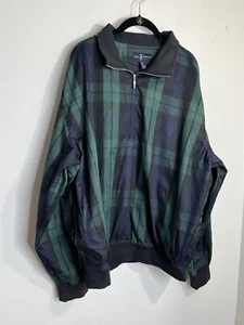 Daniel Cremieux Mens Green Plaid Half Zip Golf Windbreaker Jacket XL - Picture 1 of 7