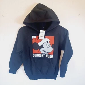 Disney Mickey Mouse Boys Black Christmas Hoodie Sweatshirt-4/5 - Picture 1 of 4