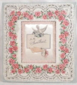 Biglietto San Valentino To My Sweetheart Die Cut Satin Hallmark in OB Vintage #20 - Foto 1 di 9